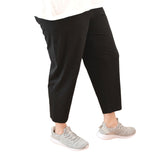 Idyl Womens Relaxed Fit Crop 100% Cotton Leggings Pants Trousers - Black