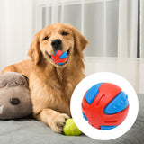 3x Dog Squeaky Ball Fun Training Indestructible Tooth Cleaning Puppy 8cm