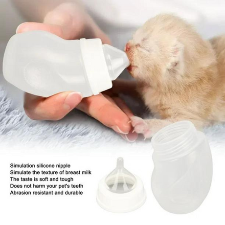 3pcs Pet Nursing Bottle Kit Curved Bottle Body For Newborn Puppies & Kittens Dog Cat