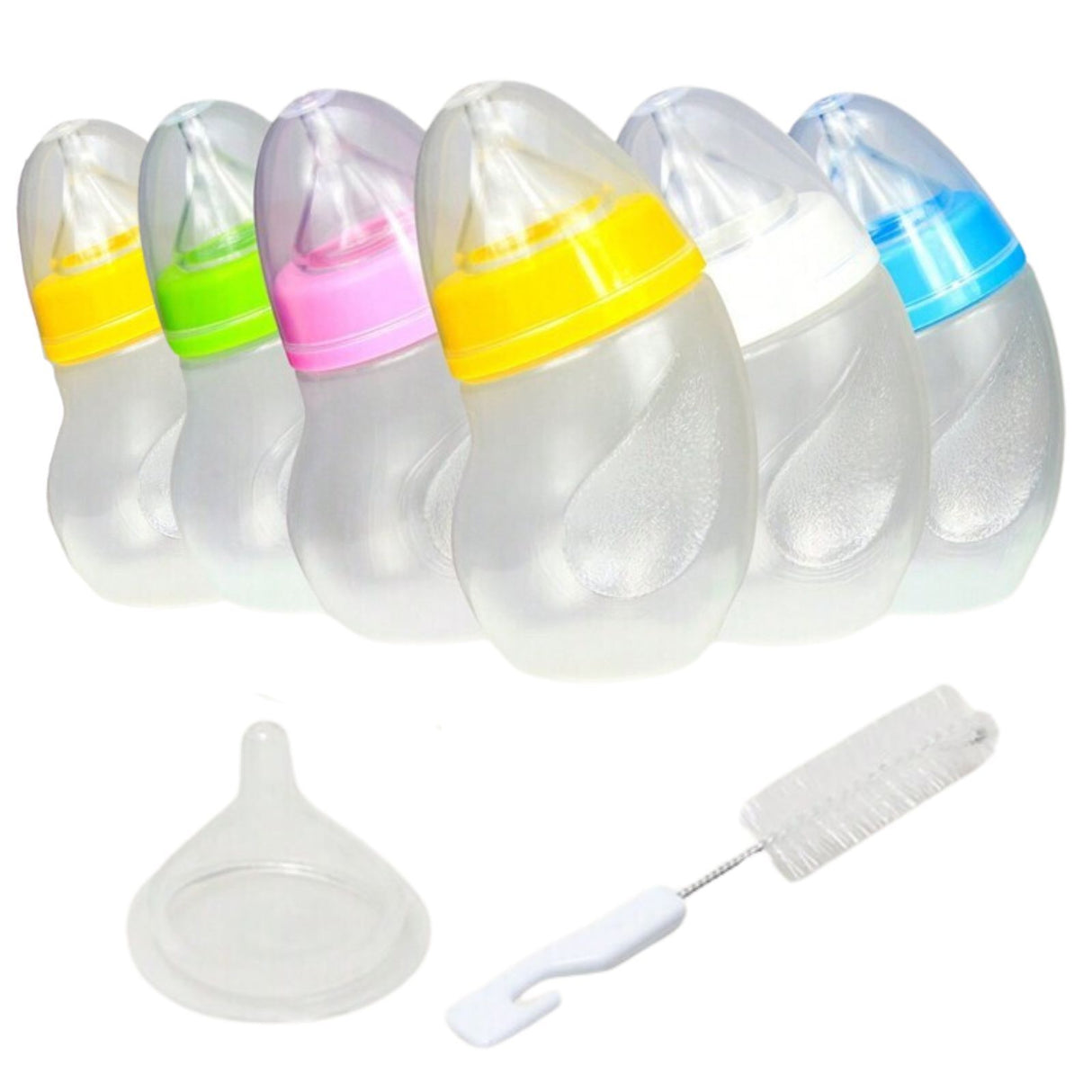 6x 3pc Set Pet Nursing Bottle Kit Curved Bottle Body For Newborn Puppies & Kittens Dog Cat