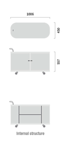 UFOU Fitin Rollin Mobile Roller Shutter Cabinet - Storage with Adjustable Shelves & Wheels