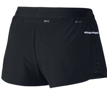 Nike Womens Race Woven Running Gym Shorts - Black/Silver