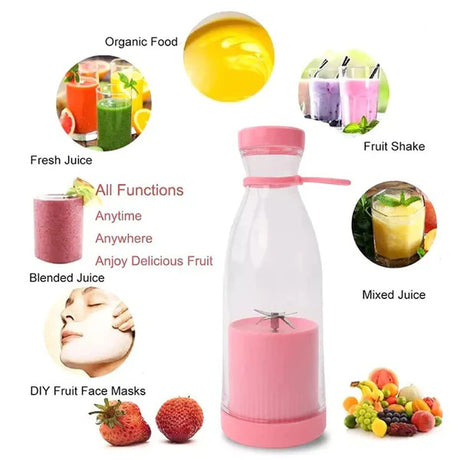 420ml Portable Bottle Blender Protein USB Electric Rechargeable Fruit Juicer Smoothie