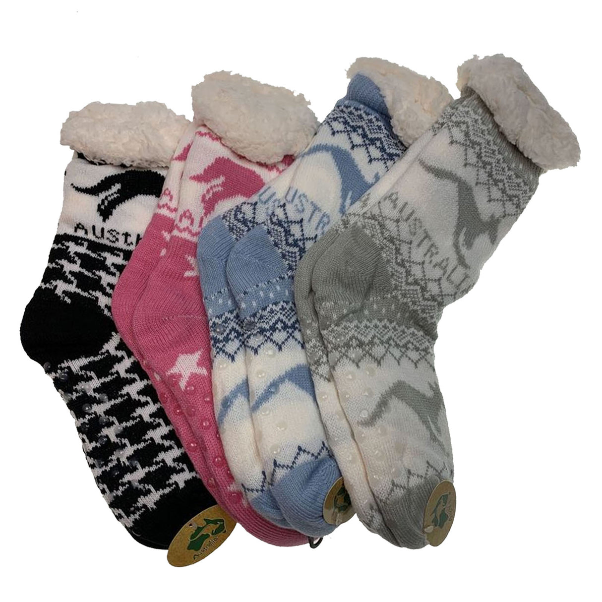 6 Pairs Unisex Thick Fur AUSTRALIA Bed Socks Soft Fluffy Non Slip Kangaroo Slipper Souvenir