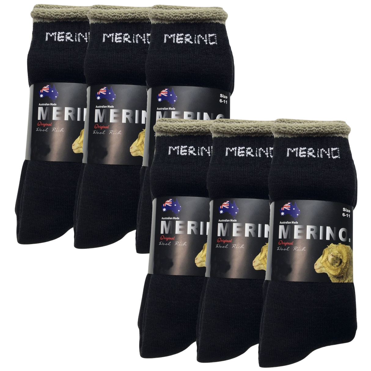 6AUSOCKS-BLK-SIZE2-8