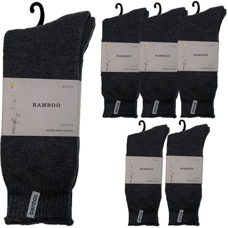 6 Pairs PREMIUM BAMBOO SOCKS Mens Heavy Duty Thick Work Socks BULK Cushion