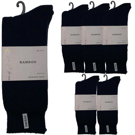 6 Pairs PREMIUM BAMBOO SOCKS Mens Heavy Duty Thick Work Socks BULK Cushion