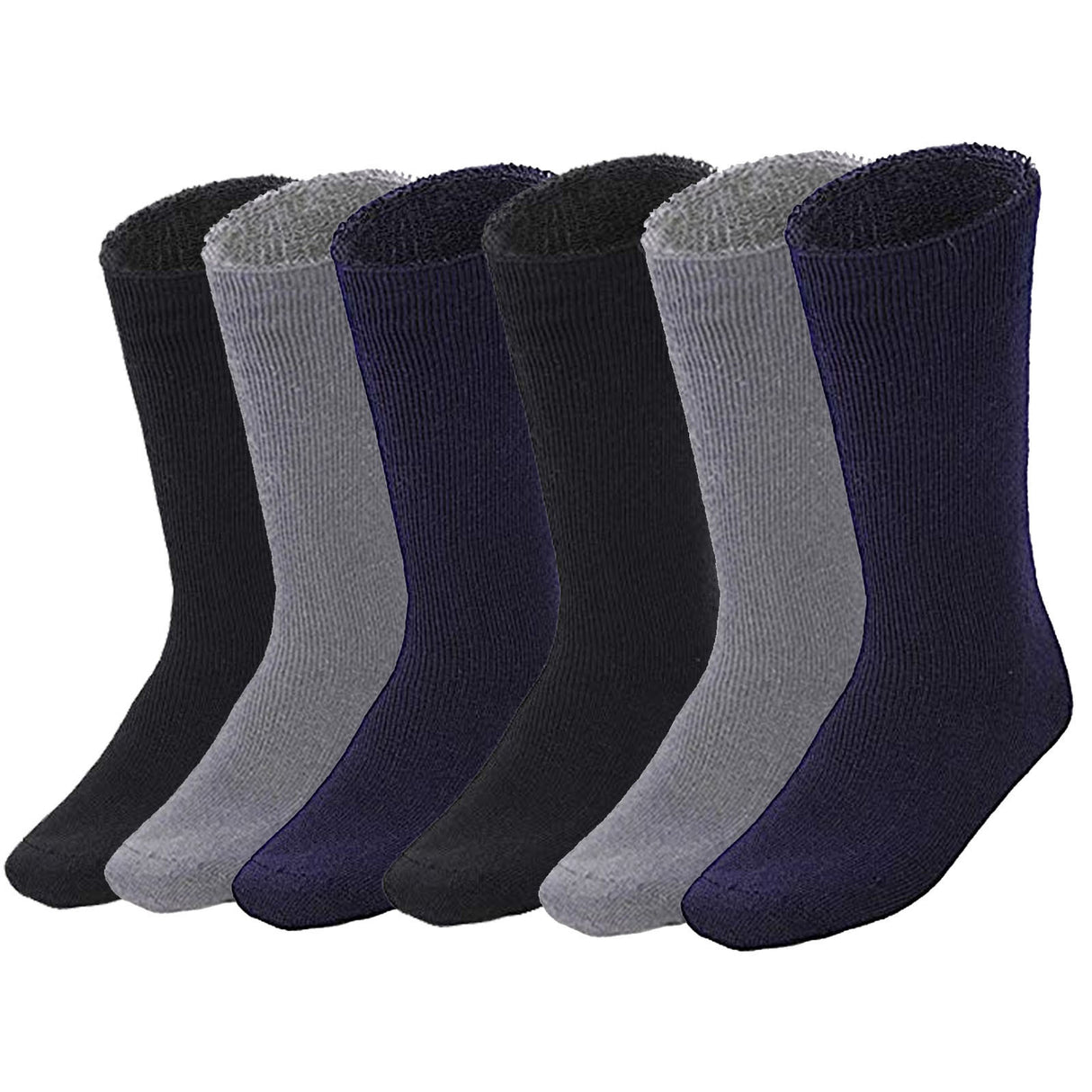 6 Pairs BAMBOO SOCKS Mens Heavy Duty Premium Thick Work Socks Cushion BULK - Black