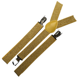 6x Mens Suspenders Braces Adjustable Strong Clip On Elastic Formal Wedding BULK - Gold (Glitter)