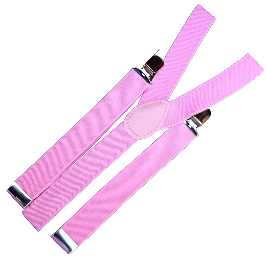 6x Mens Suspenders Braces Adjustable Strong Clip On Elastic Formal Wedding BULK - Lilac