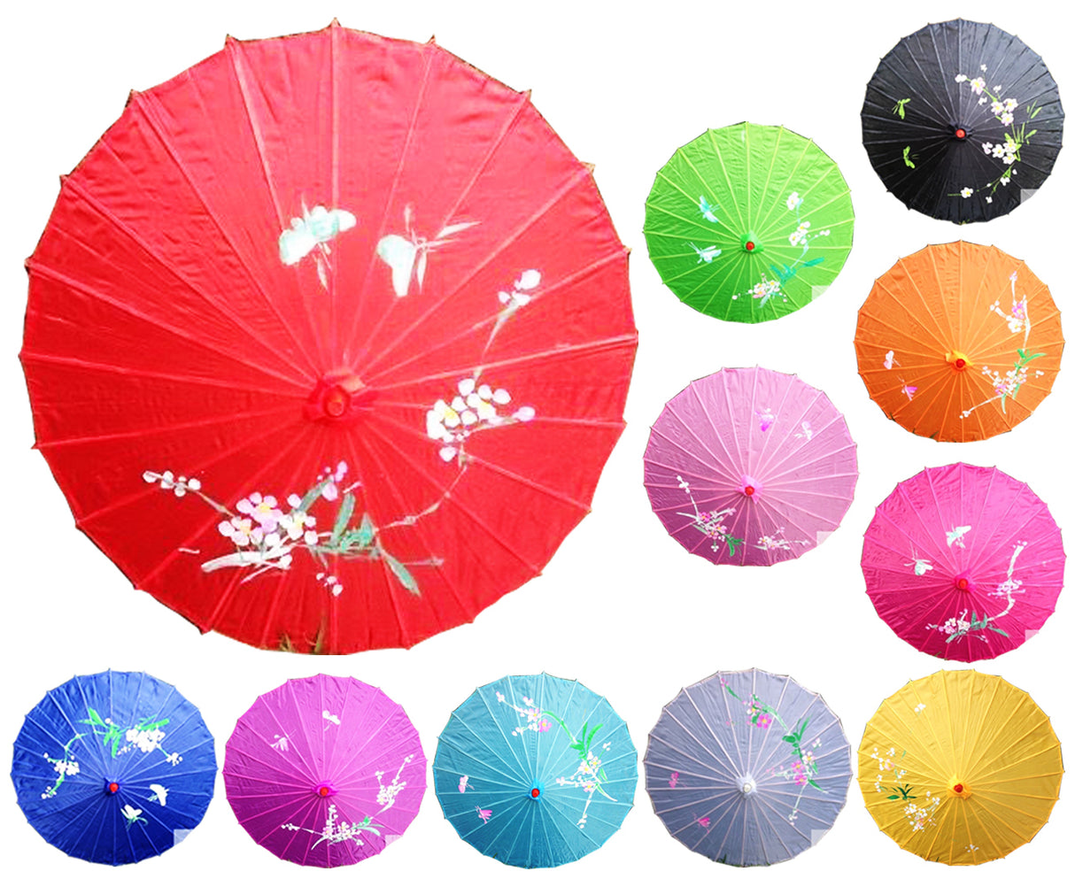 6x PARASOL UMBRELLA Chinese Japanese Bamboo Flower Pattern 80cm Large BULK