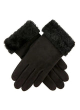 Dents Womens Louisa Sheepskin Gloves Winter Ladies Glove - Suede Black