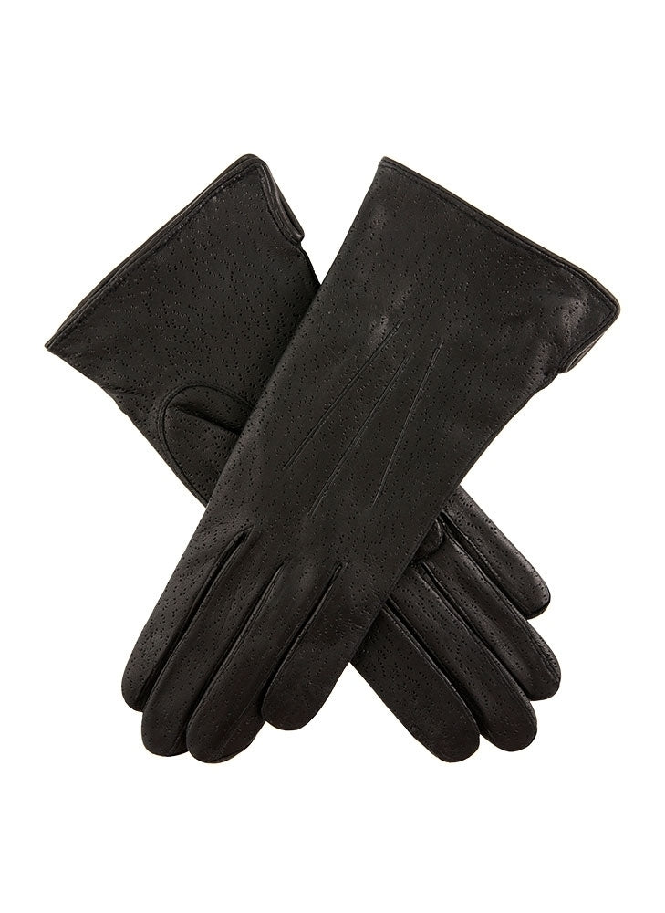 Dents Womens Imipec Leather Gloves Warm Winter Elegant - Black