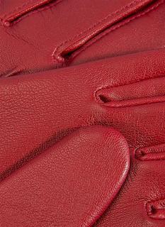 Dents Womens Emma Three-Point Leather Gloves - Berry Red