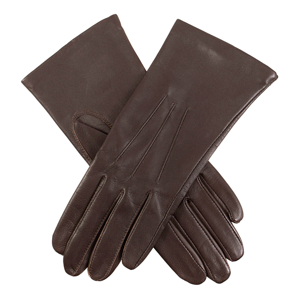 Womens Elizabeth Silk Lined Leather Gloves - Mocca