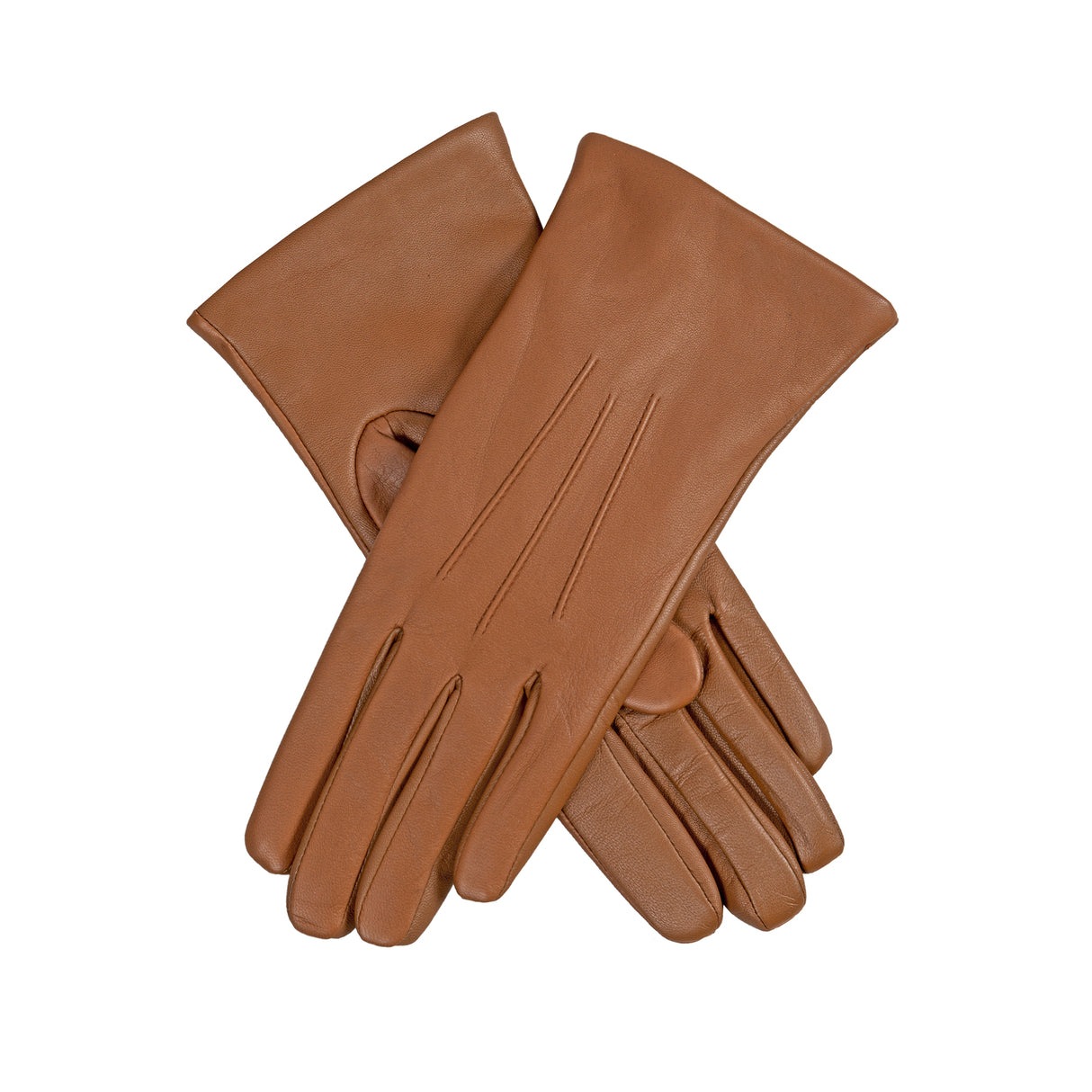 Dents Womens Cashmere Lined Touchscreen Leather Gloves in Cognac