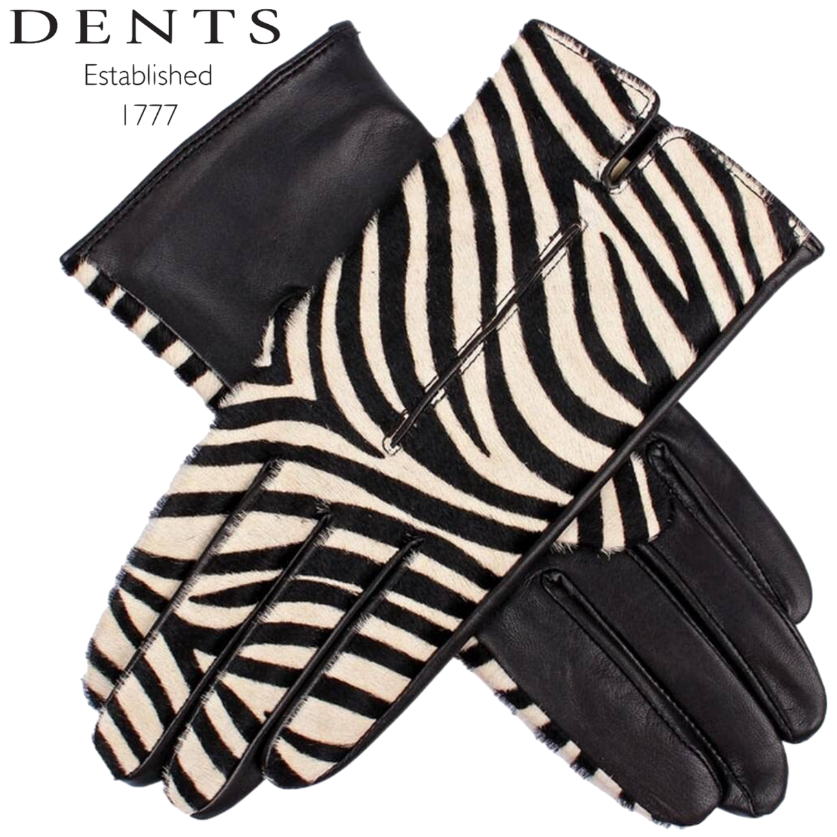 Dents Womens Animal Print Leather Gloves With Single Point Stitch Detail Ladies