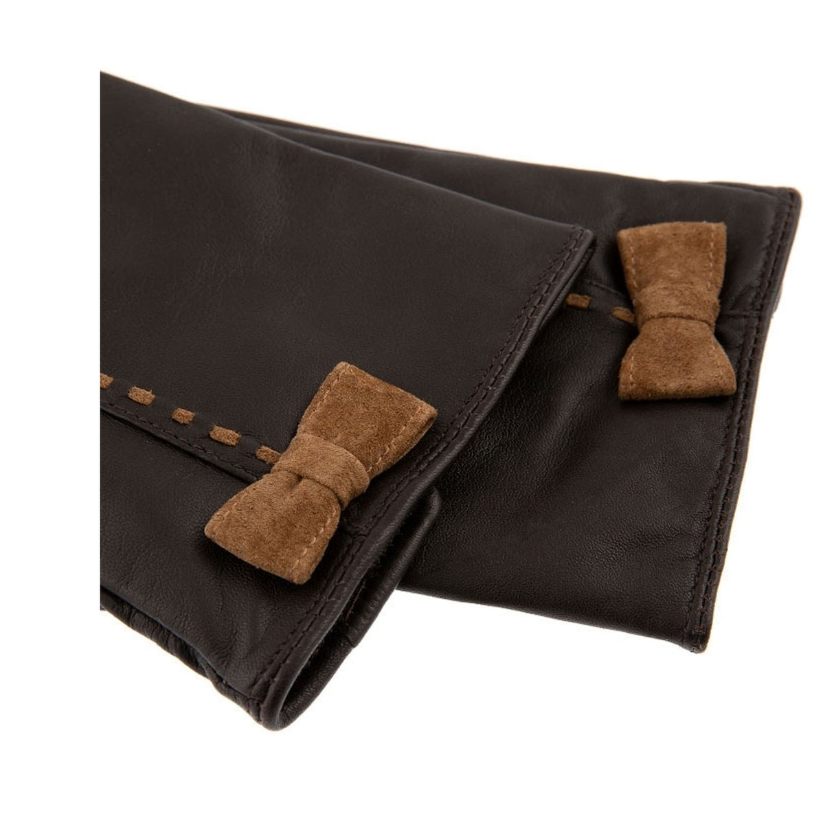 Dents Womens Fern Leather Bow Gloves - Mocca/Chilli