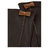 Dents Womens Fern Leather Bow Gloves - Mocca/Chilli