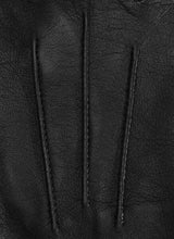 Dents Women's Touchscreen 3 Point Silk-Lined Leather Gloves with Buttons - Black