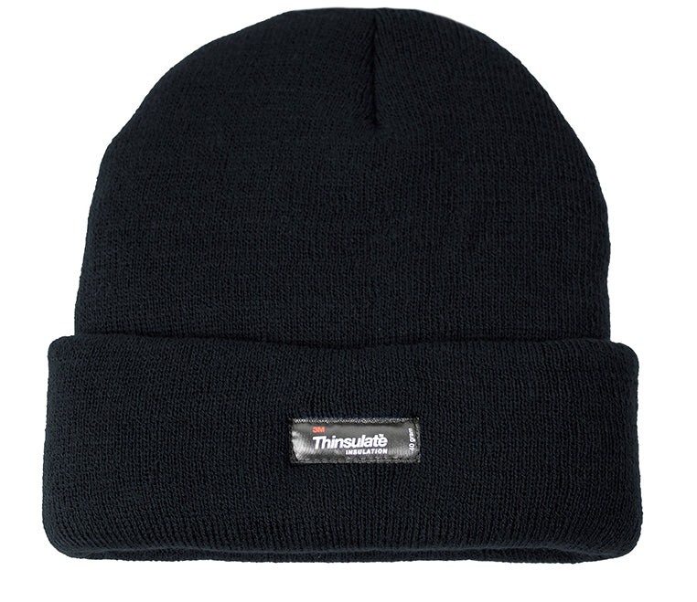 DENTS 3M THINSULATE Pull On Beanie Ski Knit Thermal Insulated Hat - Black