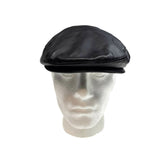 DENTS Mens Leather Cap Hat with Satin Lining Driving Flat Vintage Cabbie Golf - Black