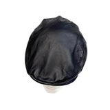 DENTS Mens Leather Cap Hat with Satin Lining Driving Flat Vintage Cabbie Golf - Black