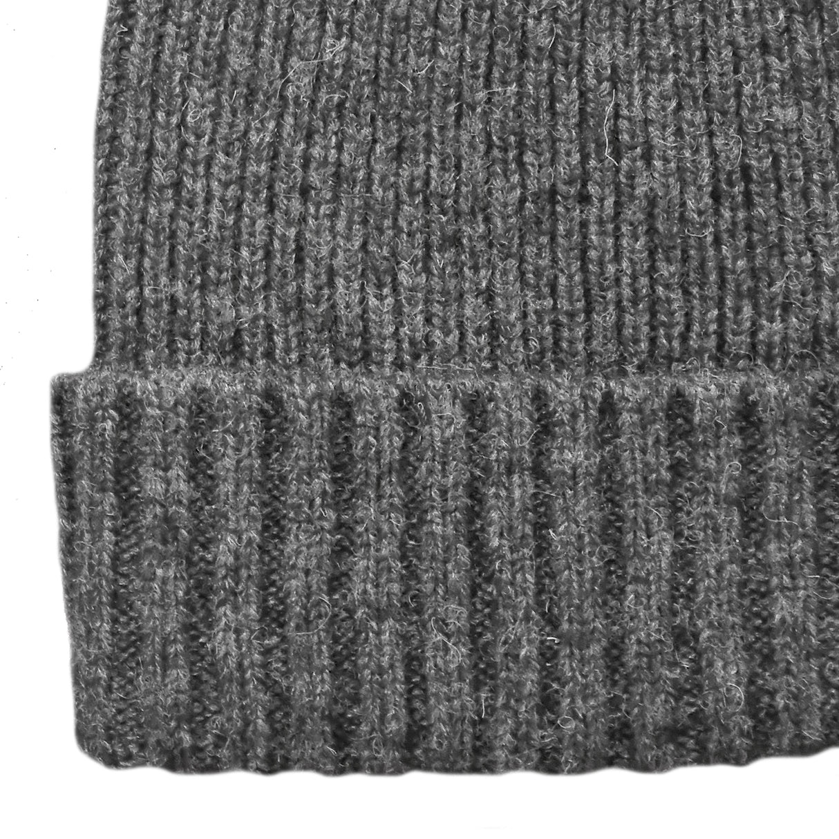 Dents Mens Wool Beanie Winter Rib Fine Knit Warm Hat Ski Turn Up - Charcoal Grey