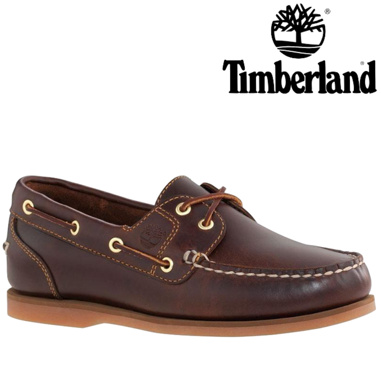 Timberland Womens Classic Amherst 2 Eye Boat Shoes Leather Loafers Flat - Brown