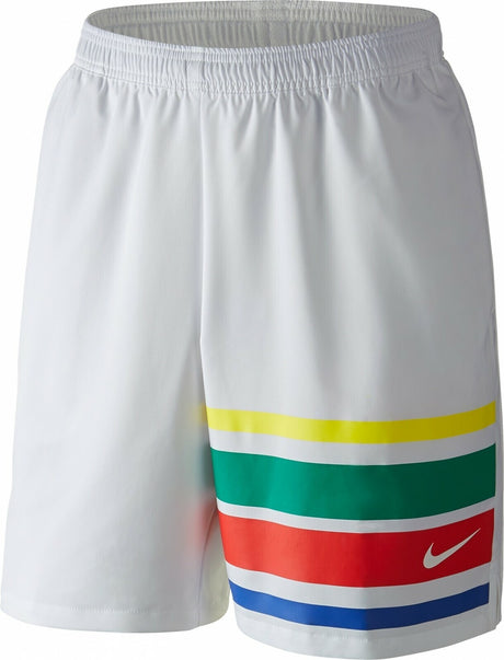 NIKE Mens Court 9" Vintage Classic Tennis Shorts Gym Sports - White