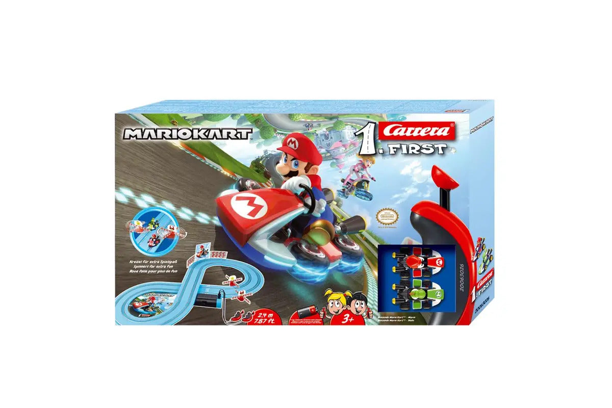 Carrera First Yoshi/Mario Kart Racing Slot Cars 2.4m Track Set w/Remote Kids Toy