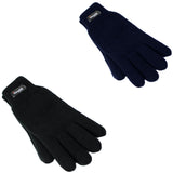 3M THINSULATE Gloves Snow Ski Knitted Polar Fleece Thermal Plain Winter - Black