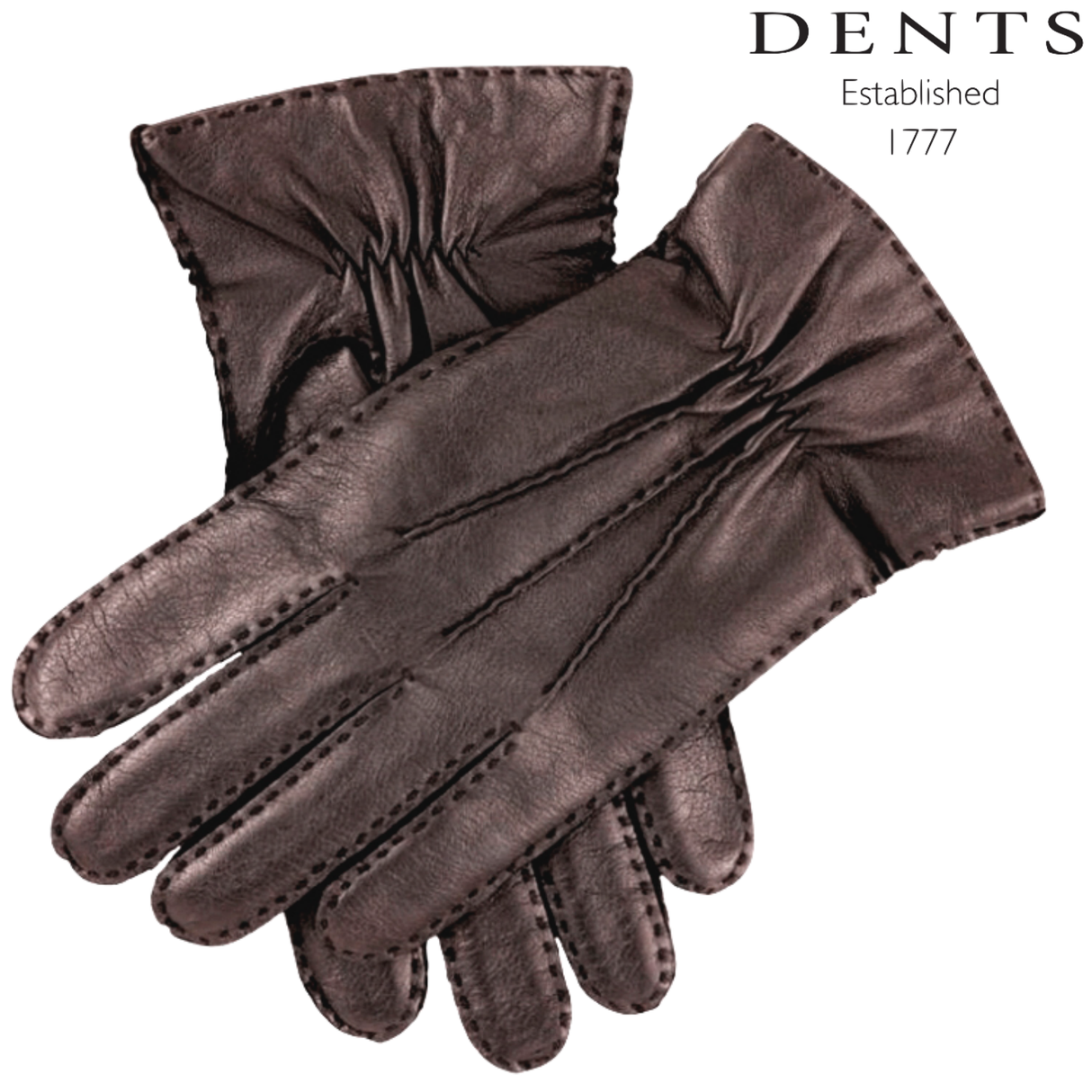 DENTS Mens Premium Kangaroo Leather Cashmere Lined Gloves Winter Gift - Brown