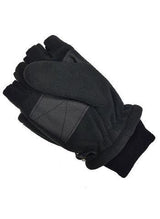 Mens 3M Thinsulate Lined Half Finger Gloves Fingerless Warm Winter in Black