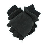 Mens 3M Thinsulate Lined Half Finger Gloves Fingerless Warm Winter in Black