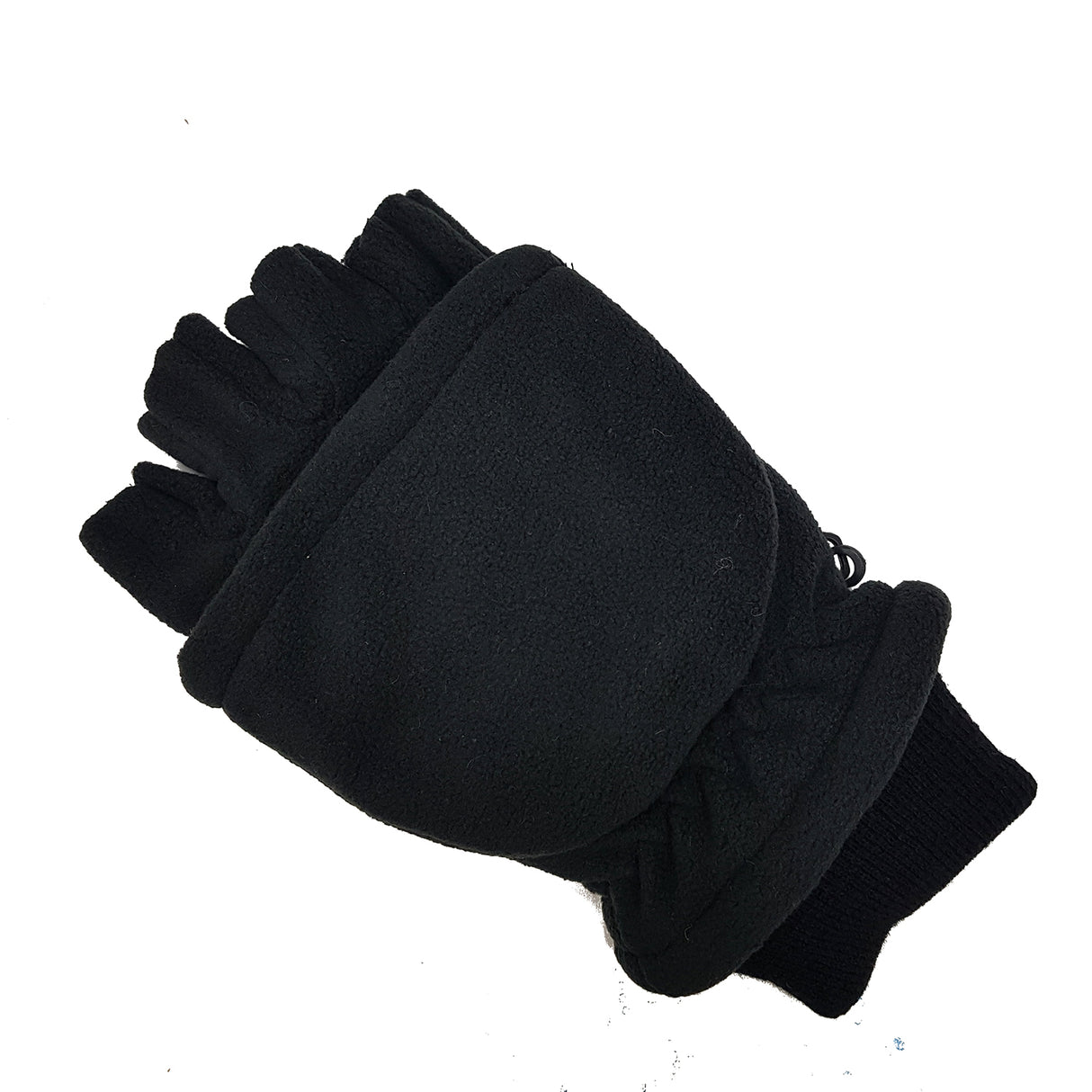 Mens 3M Thinsulate Lined Half Finger Gloves Fingerless Warm Winter in Black