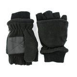 Mens 3M Thinsulate Lined Half Finger Gloves Fingerless Warm Winter in Black