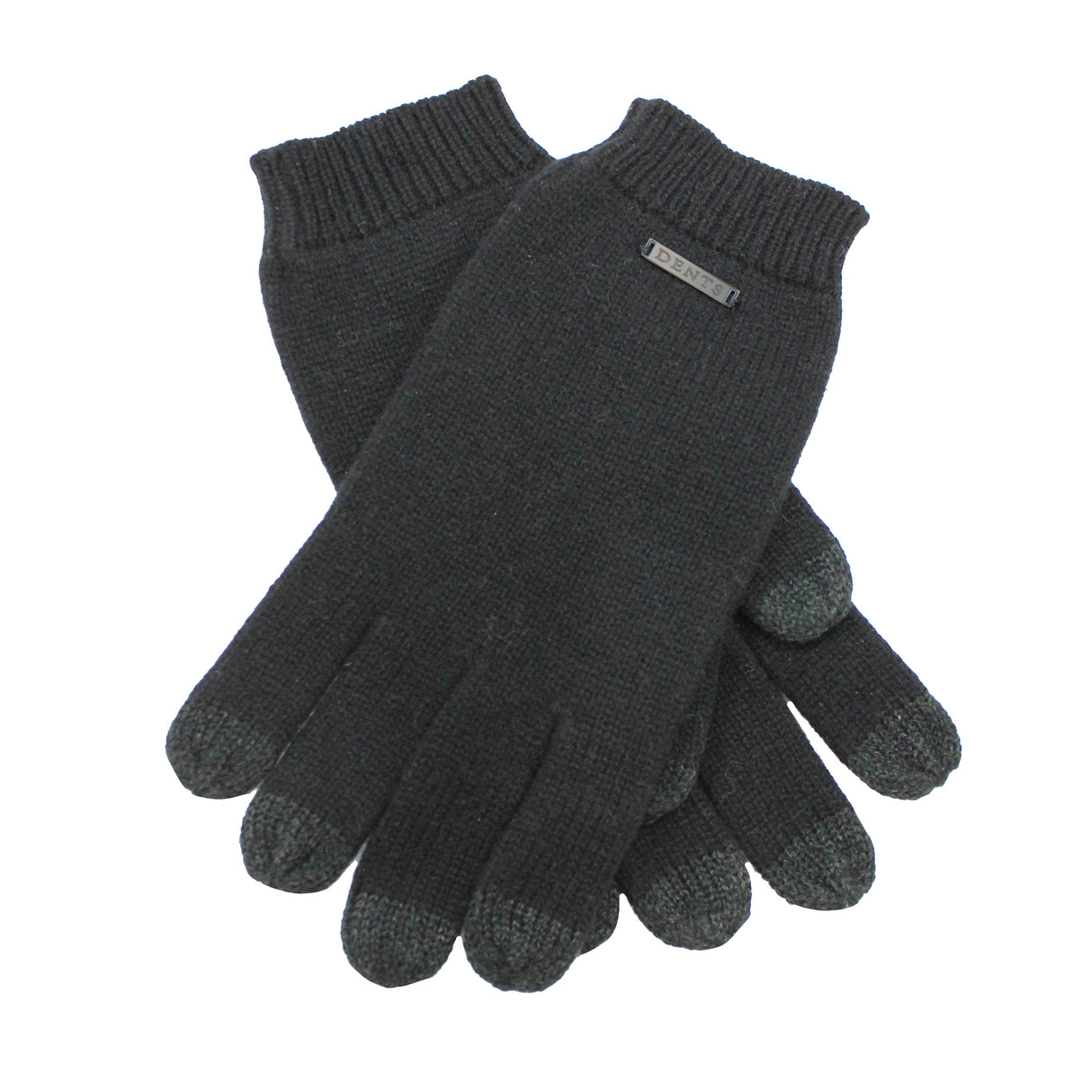 Dents Mens Pure Merino Wool Touchscreen Gloves - Black