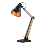 Faroe Scandi Modern Natural Wooden Table Lamp Rustic Retro Designer Light