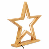 2x 33cm Bamboo Star w LED Strip Table Lamp Light Modern Bedside Home Decor - Natural