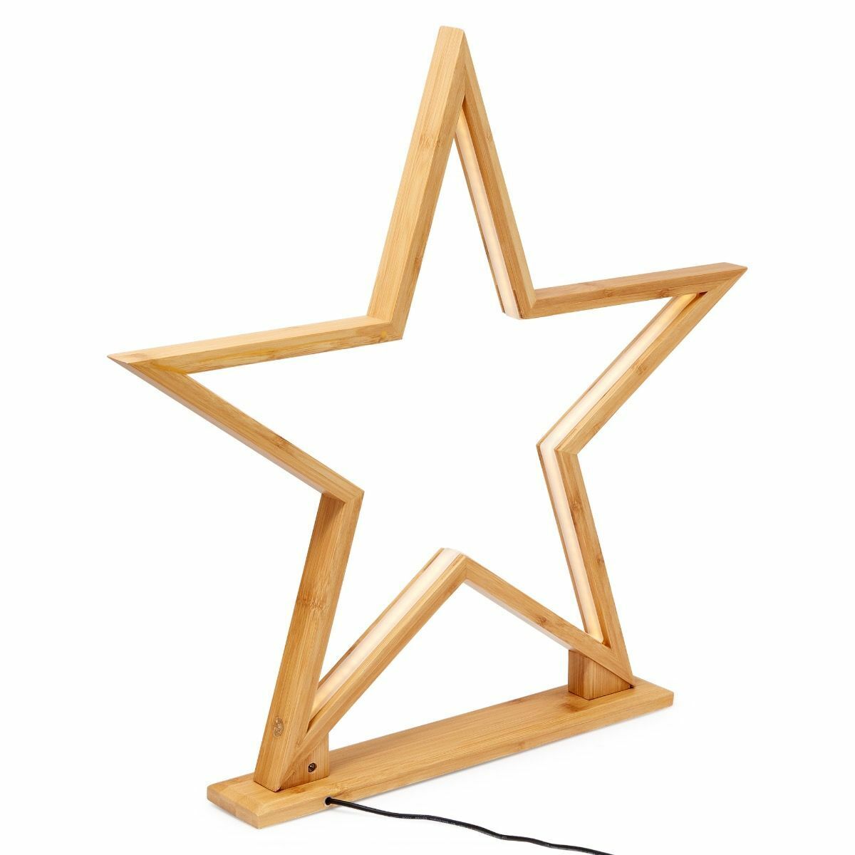 2x 52cm Large Bamboo Star LED Table Lamp Light Modern Bedside - Natural