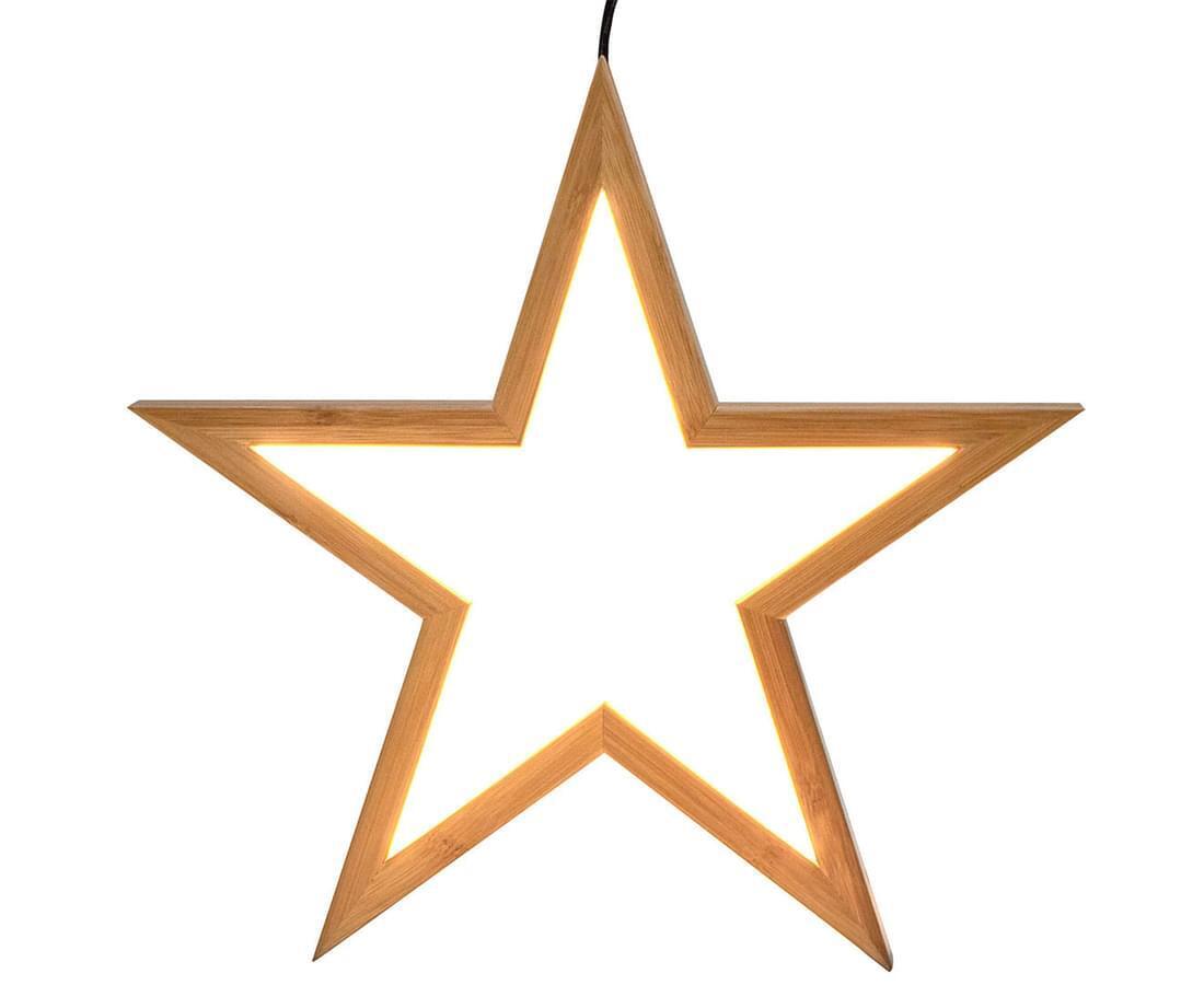 Ceiling Bamboo Star LED Hanging Lamp Natural Home Decor Lighting Pendant - Natural