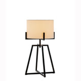 Modern Dimmable Floor Lamp + Table Desk Lamp w/ Linen Shade Scandi - Matte Black