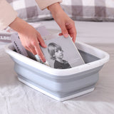 10x 9L Collapsible Laundry Folding Clothes Basket w Handles Bin Bulk- Grey/White