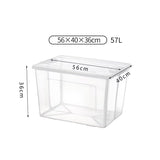 4x 57 Litre Modular Clear Foldable Storage Box with Lid Plastic Tub Collapsible