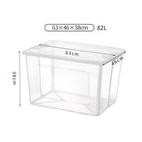 2x 82 Litre Modular Clear Foldable Storage Box with Lid Plastic Tub Collapsible