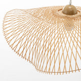 Serene Natural Hand-Woven Bamboo Wave Pendant Lamp Light - Large