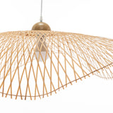 Serene Natural Hand-Woven Bamboo Wave Pendant Lamp Light - Large