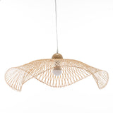 Serene Natural Hand-Woven Bamboo Wave Pendant Lamp Light - Large