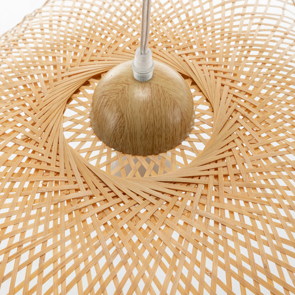 Serene Natural Hand-Woven Bamboo Wave Pendant Lamp Light - Large